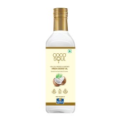 Coco Soul Cold Pressed Unrefined Virgin Coconut Oil 60% MCT Multipurpose Usage Daily Cooking 1000ml (pack of 2)