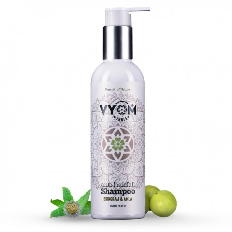 Vyom India Anti Hairfall Shampoo for Women & Men, Bhringraj, Amla, Reetha, Shikakai Shampoo  For All Hair Types - 250ML