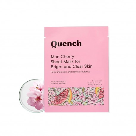 Quench Brightening Korean Sheet MaskQuench Brightening Korean Sheet Mask with Cherry Blossom Radiance  (Pack of 3, 25ml)