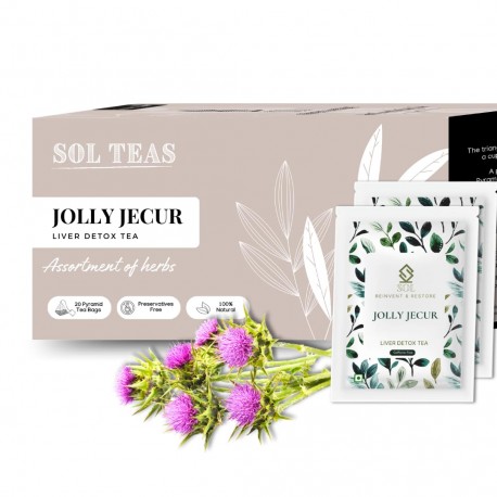 SOL - Reinvent & Restore Liver Detox Herbal Tea Bags-Dandelion Tea for Fatty Liver,Contains Milk Thistle (20 Tea Bags) 40 Grams