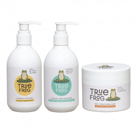TRue FRoG Shampoo for Curls, Everyday Hair Conditioner and Deep Conditioning Mask for Curly 700 ML