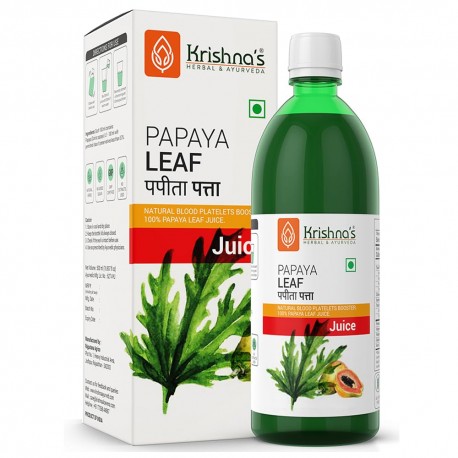 Krishna's Papaya Leaf Juice - 500 ml (Pack of 2) | Fresh Papaya Leaves |