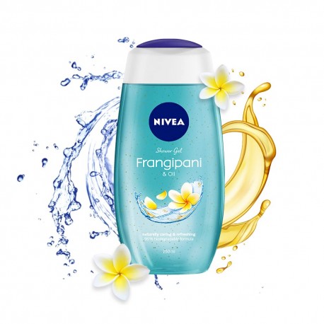 NIVEA Frangipani & Oil 250ml Body Wash| Shower Gel with Care Oil Pearls