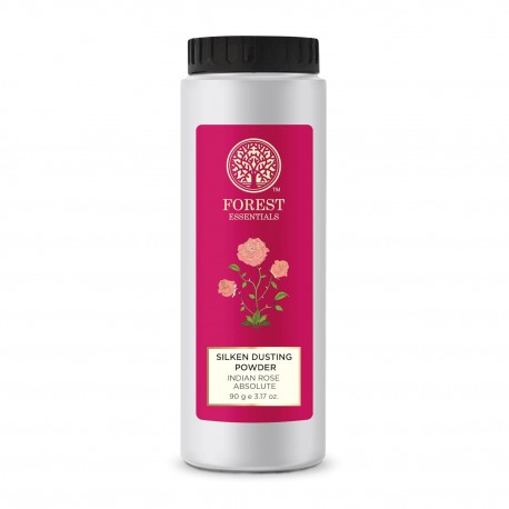 Forest Essentials Silken Dusting Powder Indian Rose Absolute 100g (Talcum Powder)