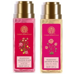 Forest Essentialr Wash I& Kerala Lime & Forest Essentials Silkening Shower Wash Indian Rose Absolute Combo 50 ml