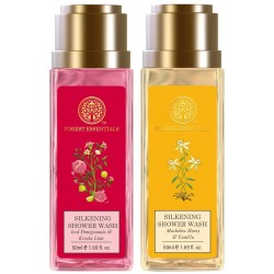 Forest Essentials Travel Size Silkening Shower Wash Iced Pomegranate  Honey & Vanilla Combo