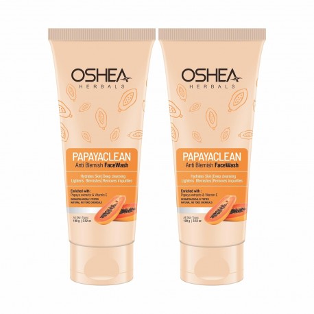 Oshea Herbals Papayaclean Anti Blemishes Gel Face Wash 100GM (Pack of 2)