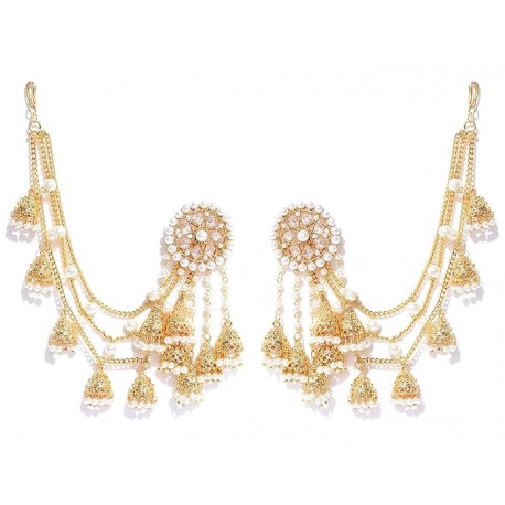 YouBella Jewellery Gifts Stylish Latest Traditional Pearl Ear rings Gold Plated Jhumkas Jhumki earrings for Girls and Women
