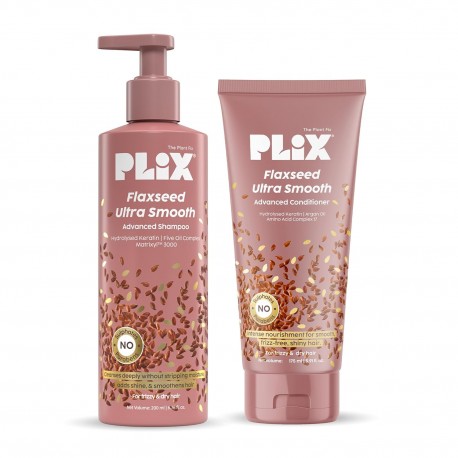 PLIX - THE PLANT FIX Flaxseed Ultrasmooth Advanced Shampoo & Conditioner Combo