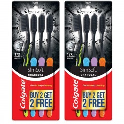 Colgate Slim Soft Charcoal Toothbrush Pack Of 2
