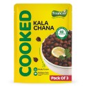 FRESHCON Cooked Kala Chana | Boiled Ready to Eat Black Chickpeas[  pack of 3]