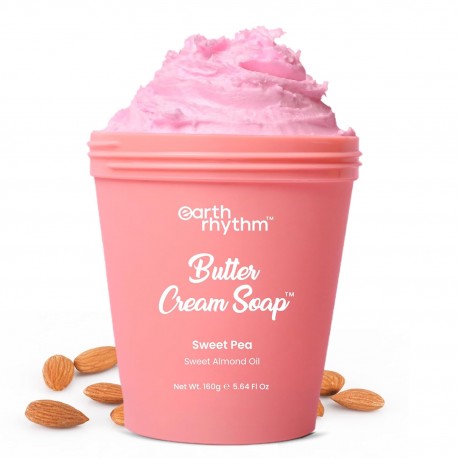 Earth Rhythm Butter Cream Soap, 48H Moisture, Gentle Cleanse, No Sulphates, No Phthalates – Sweet Pea