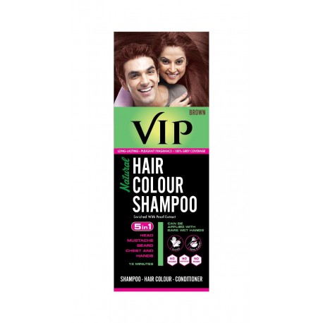 VIP Natural Hair Colour Shampoo, Brown 180 ml