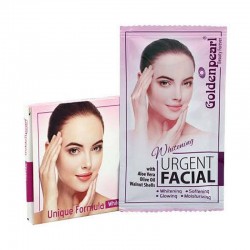 GOLDEN PEARL WHITENING URGENT FACIAL WITH ALOE VERA OLIVE OIL & WALNUT SHELLS (25ML X2)