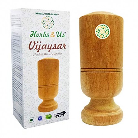 Herbs & Us Vijaysar Wood Glass Tumbler