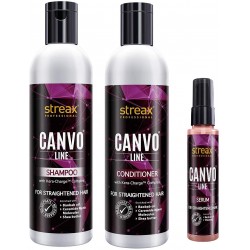 Streax Pro Canvo Line Shampoo, Conditioner & Serum For Straightened Hair