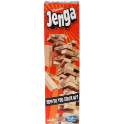 Hasbro Gaming Classic Jenga, Hardwood Blocks, Stacking Tower Game for Kids Ages 6 and Up, 1 or More Players
