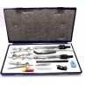 ENGINEERING DRAWING INSTRUMENTS BOX GEOMETRY BOX WITH SET OF 13 PARTS FULL BRASS
