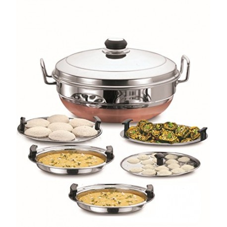 Copper Bottom Multi Purpose Kadai (Idli Maker,Dhokla and Patra Cooker)