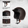 O2 Riders Wear Open Face Star Leather Helmet (Brown)