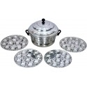 Stainless Steel Aquirios Idli Cooker with 4 Plates (48 idli, Silver Colour)