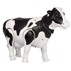 Quickmart Battery Operated Walking Milk Cow with Light and Sound for Kids (Multicolour)