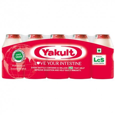 Yakult Probiotic Health Drink, 325 ml Pack of 5