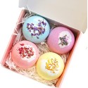 Seychelles Rose, Lavender, Calendula, Orchid Essential Oil Bath Bombs (Pack of 4)