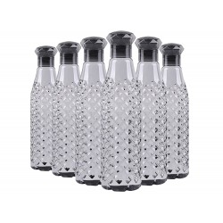 Water Bottle Set with Variants of Design and Quantity  -(Diamond Black Set of 6)