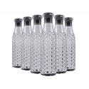 Water Bottle Set with Variants of Design and Quantity  -(Diamond Black Set of 6)