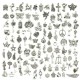 Divine Feathers 100 Pieces Mixed Charms Pendants DIY for Jewelry Making and Crafting