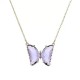 H D CREATION Charming Gold Plated Purple Crystal Butterfly Pendant Necklace for Women and Girls