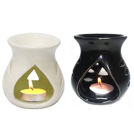 Clay Candle Operated Aroma Oil Burner / Oil Diffuser Set of 2