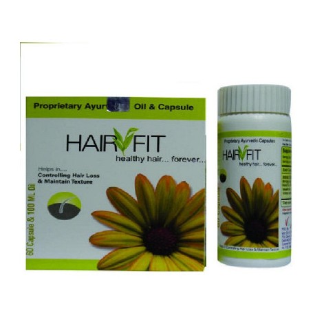 VXL Ayurvedic Hair Fit 60 Capsules & 100ml Oil (1Pack)