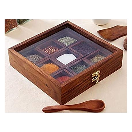 Delux Wood Carver Spice Box