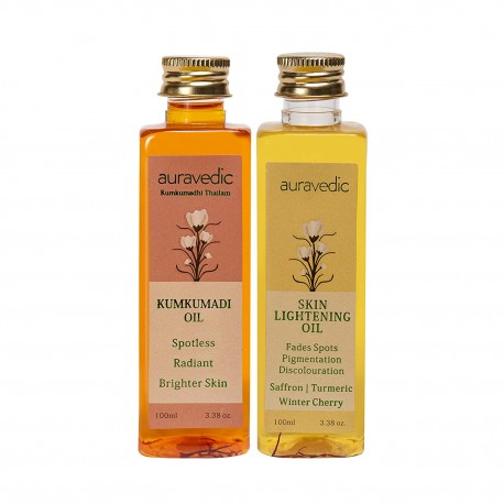 AURAVEDIC Skin Lightening Oil & Kumkumadi Oil 100 Ml (Pack Of 2)