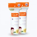 Tulips 50 Round Facial Cotton Pads in a Ziplock Bag (Pack of 2)