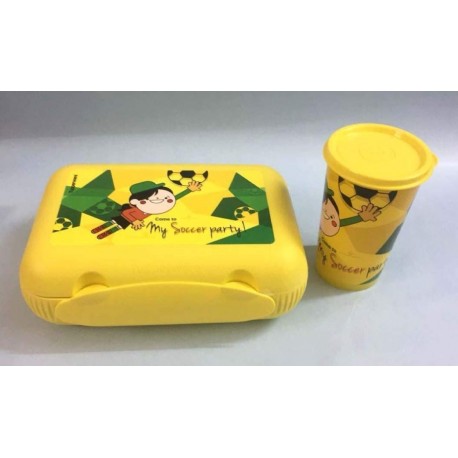 Tupperware at Lunch My Soccer Lunch Box withTumbler Yellow