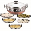 Stainless Steel Idli Cooker Multi Kadai Steamer 28.5 cm Dia.
