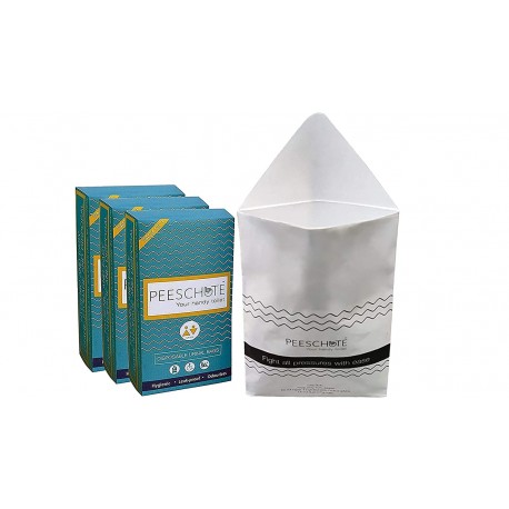 Peeschute Unisex Pocket Sized Toilet Disposable Paper Urine Bags (Set of 3X3)