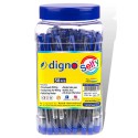 Digno Selfy Ball pen (50 Pens Jar - Blue)|Comfort & Extra Smooth Writing Ball Pen