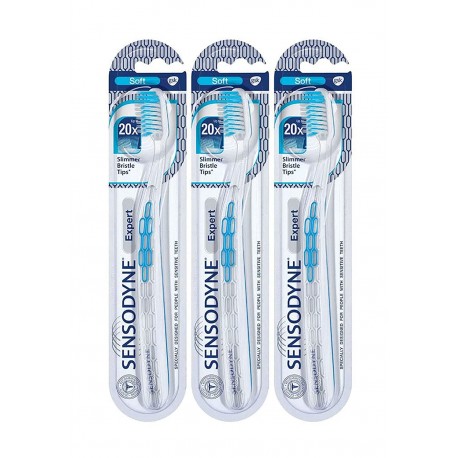 Sensodyne Expert Toothbrush (Clear & Blue, Pack of 3)