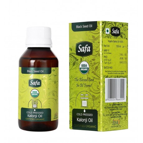 Safa Black seed/Kalonji Oil, Organic, Cold Pressed, (Nigella Sativa) Pack of 4, 100ml