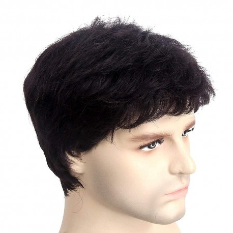 Pelo Mens Wig Natural Black Straight Hair for Men Pack of 1