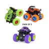 Enorme Mini Unbreakable Friction Powered Monster Car Pack of 3