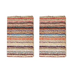 Ram® Striped Anti-Slip Bathmat Soft Bathroom Rugs  (Pack of 2) 65 × 43 cm ( 26 inch × 17 inch) Anti-Skid Door Mat, Room Mat