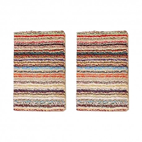 Ram® Striped Anti-Slip Bathmat Soft Bathroom Rugs  (Pack of 2) 65 × 43 cm ( 26 inch × 17 inch) Anti-Skid Door Mat, Room Mat