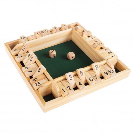 Shut The Box Game (Wooden Set with Dice)
