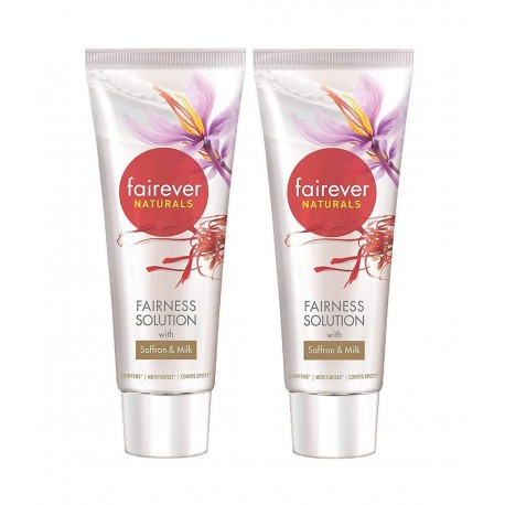 Fairever Naturals Fairness Solution with Saffron and Milk Cream, 25g - (Pack of 2)