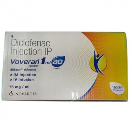 Voveran AQ 75mg Injection 1ml - (Pack of 10 Injections)
